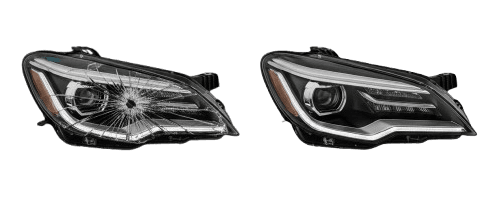 London Headlight Repair Before After Photo